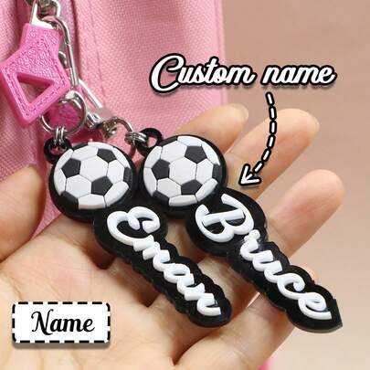 LICVIC Custom Name Soccer Keychains, Personalized Name Tags Players, Customized Cute Keychain, Christmas Gifts For Grandkids, Customizable Bag Charms, Acrylic Key Chain, Christmas,S, Kids Keychains, Christmas Gifts, Anniversary, Decoration, Cartoon, Friend, Family, Mom, Girls, Kids,Christmas Gift Supplies ,Travel Organizer
