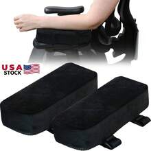 2 Thick Memory Foam Chair Armrest Pads Office Chair Arm Elbow Rest Covers Set US - màu đen - Xem 7