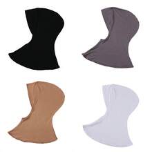 4 Peças/Conjunto Touca Interna Modal de Cor Sólida Com Capa Para o Pescoço, Elástica, Macia e Respirável para Mulheres, Lenço, Chapéu, Acessórios de Abaya, Véu Diário