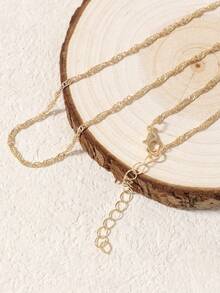 优雅简约女士波浪链项链，精致锁骨链项链，适合日常佩戴，送给母亲、最好的朋友、女朋友的礼物（不含包装盒）