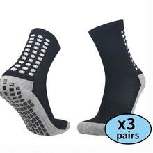 3 Pairs/Set Football Socks, Moisture-Wicking Terry Sole Sports Socks For Outdoor, Basketball, Running