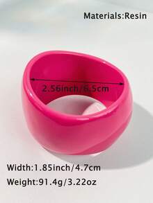 1pc Colorful Tie Dye Asymmetrical Exaggerated Vintage Resin Bracelet