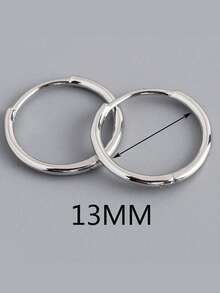 A Pair Of Simple And Fashionable 925 Pure Silver Round Earrings And Ear Cuffs For Women's Jewelry Gift