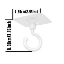 360-Degree Rotating Nnail Seamless Hook, Perforation-Free Large Mosquito Net Curtain Hook, Home Adhesive Coat Hook, Bathroom Decoration, Foldable, Storage Wonder, Suitable For Various Hanging Scenarios, Flip And Self-Adhesive Design, Valentine's Day Gift, Essential For Returning To School. - Multicolor - View 2
