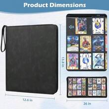TCG Card Binder 480 Pockets, 12 Pockets Card Binder, Side Loading Trading Card Binder, Collectible Card Albums MTG, TCG, Sports, Game Cards - 黑色 - 查看 4