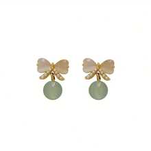 Vintage Bowknot Cat's Eye Stone Pearl Earrings With A Chance To Buy One Get Two Free Or Buy One Get Three Free - 彩色 - 查看 4