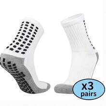 3 Pairs/Set Football Socks, Moisture-Wicking Terry Sole Sports Socks For Outdoor, Basketball, Running