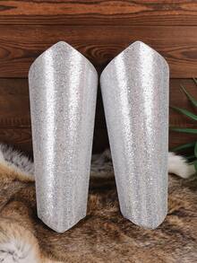 2pcs Medieval Retro Style Adjustable PU Leather Wristband Arm Guard With Strap, Viking Wrist Protector For Cosplay Costume Accessories