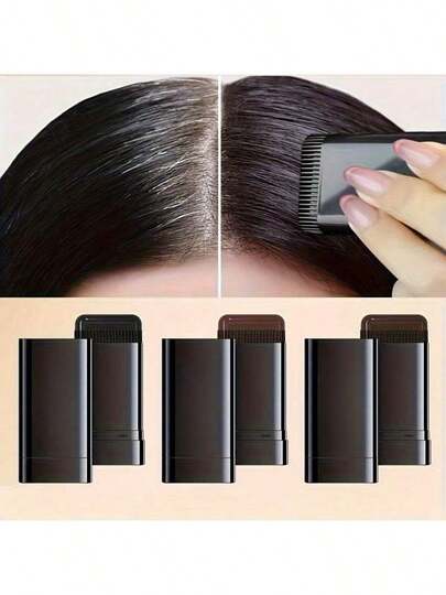 1 pieza Peine para colorear el cabello - Resistente al agua, resistente al sudor, sin grumos, cobertura duradera de canas, mechas naturales, fácil aplicación, apto para hombres y mujeres para cubrir las raíces de inmediato, peine para colorear el cabello 2 en 1 para peinar y colorear, retocar en cualquier momento, tinte temporal, textura suave, fórmula no resecante, apto para cubrir canas, peine para colorear el cabello temporal