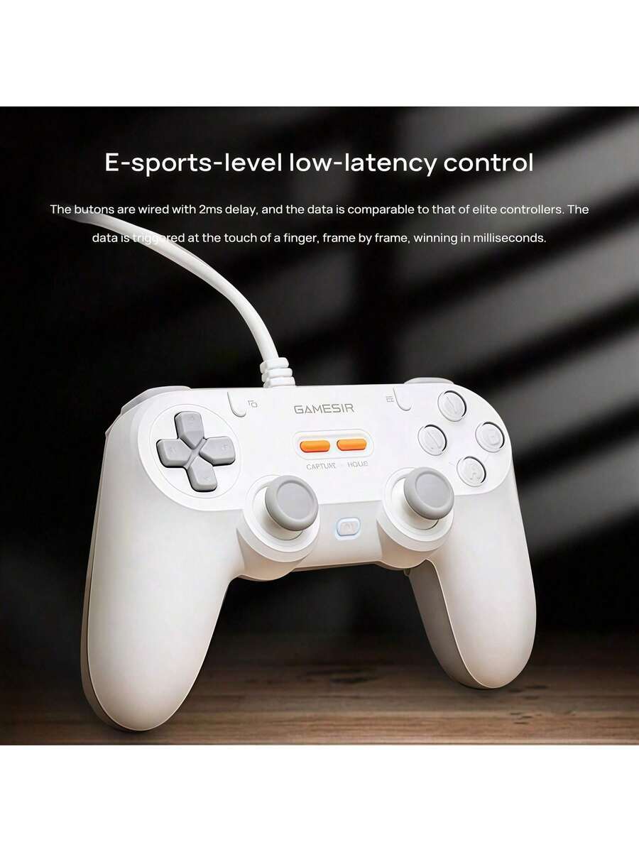 GAMESIR T3 Lite Multi-Platform Game Controller, Plug-And-Play Stable Connection, Lightweight Cloud Silk Grip, Dual Vibration Immersive Experience, Long-Term Design, Smart Adaptation, White - White - View 1