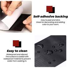 Black Wood Grain Wallpaper Border, Waterproof PVC Mirror Frame Peel And Stick, Self Adhesive Removable Mirror Trim Border Bathroom Bedroom Skirting 2 * 393 In