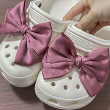 1 Cặp phụ kiện giày lỗ nơ kèm trang sức kim cương tự làm, phù hợp với quần áo và dép đi trong nhà, khóa trang trí trên giày, phụ kiện trang trí giày thời trang có thể tháo rời, phù hợp với giày tùy chỉnh - Nhiều màu - Xem 6