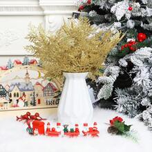 1/10pcs Christmas Decorative Gold Powder Pine And Cypress Branch Hollowed-Out Double-Layer Christmas Flowers, Simulated Pine And Cypress Branch Christmas Tree Decoration Ornaments, DIY Flower Garland Arrangement, Colorful Artificial Flowers, Christmas Party Table Center Decoration Ornaments, Vase Arrangements, Shining Red Gold Powder Christmas Christmas Flowers, Christmas Tree Decoration Flower Accessories - Verschiedenfarbig - Übersicht 29