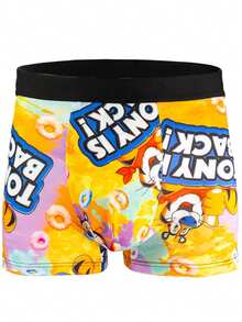 5pcs Men's Hip Hop Style Brief Underwear, Digital Print Boxer Briefs With Spandex, Suitable For Sports, Boxing, Cycling, Cartoon Fashionable Pattern Breathable Comfortable Stretchy Trunks - Multicolor - View 6