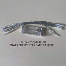 1 件 10/10/20/40/80 LED 1.5m/2m/3m/4m/10m 卧室仙女灯、生日装饰、室内氛围灯、婚礼派对节日装饰、礼物、彩色闪光灯串、电池供电 - 黃色 - 查看 10