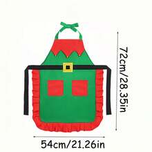 Delantal navideño con gorro decorativo, disfraz de cocina festivo para hombres y mujeres, delantal con estampado de Papá Noel con 2 bolsillos, delantal de cocina, delantal de tela navideña, adecuado para adolescentes y adultos, talla única