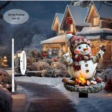 2D flaches Design dekorativer Acryl Schneemann - Outdoor Garten Schild, geeignet für Neujahr, Weihnachten, Hochzeitsdekoration - Bodeninstallation, keine Stromversorgung erforderlich - perfekt für Terrasse, Rasen, Pflanzendekoration - einzigartiges thematisches Sammlerstück