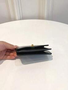 New Women's Black PU Leather Short Classic Vintage Fashion Twist Lock Coin Pouch Multifunctional Wallet Minimalist Clutch For Women Wallet Purse Wallet Small Wallet - 黑色 - 查看 5