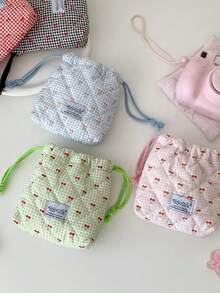 1个可爱绗缝相机包，CCD收纳包，相机包，柔软材质，防摔防尘，小巧便携，适合存放黑卡相机，简约便携，防摔防刮，多用途，适合户外使用，相机配件旅行必备，邮轮必备，宿舍必备，生日礼物，伴娘礼物，母亲节礼物，教师节礼物，情人节礼物 - 彩色 - 查看 6