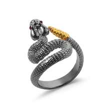1 Piece Of Personalized Gold-Tailed Black Snake Open Mouth Fashion Style Unisex Open Ring Music Festival 2026 New Style - Nhiều màu - Xem 2