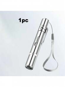 1个/2个猫玩具激光指示器，3种模式：红色激光、紫色光、白色LED手电筒 - USB可充电（60mAh），不锈钢材质，宠物训练和猫咪互动玩具，带5种可切换的红色激光模式，黑光猫尿检测灯，适用于多种场景