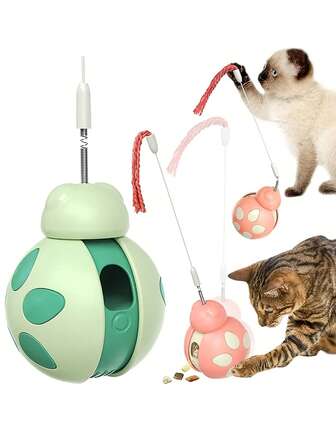 新品热销宠物猫玩具不倒翁瓢虫摇摆平衡车逗猫棒