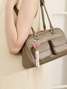 1/2 pezzi Ciondolo portaprofumo con pendente a farfalla in cristallo, con portachiavi a stampa floreale e farfalla, bottiglia cosmetica, ciondolo per borsa da donna, strumento di ricarica per profumo, regalo di compleanno per famiglia e amici, regalo per le vacanze, adatto per il viaggio portatile da 5ml