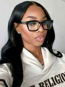 1 PC Square Frame Eyeglasses Clear Lens For Reading, Gaming, TV,Computer And Phones Glasses Accessories For Women Men - Multicolor - View 2