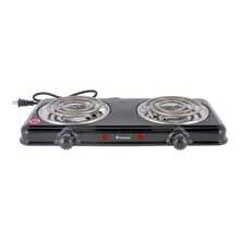 Parrilla Eléctrica Portátil Negra FUMETAX de 2 Quemadores | Estufa de Mesa Doble con Termostato | Diseño Compacto para Apartamento/Oficina SW-23032-N - Negro - Ver 3