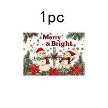 1 set/1 pièce/4 pièces/6 pièces Dessous de plat motif bonhomme de neige et baies de houx, dessous de plat rectangulaires en polyester lavables en machine, protège-table, dessous de plat isolants, décorations de table de restaurant, fournitures de fête, décorations de Noël pouvant tous être offerts en cadeau