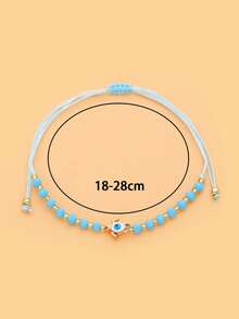 LORRILIA 12-Piece Set Enamel Evil Eye Turtle Lucky Braided Bracelet Adjustable Charm Bracelet Family Sharing Pack - Multicolor - View 4