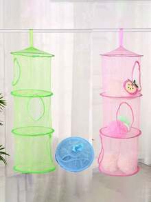 3-Tier Hanging Storage Basket, Cylindrical Enclosed Underwear Bra Dress Basket, Hanging Basket For Shop - Multicolor - View 9