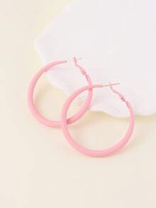1 Pair Fashionable Minimalist Versatile C-Shaped Hoop Earrings, Please Note That There May Be Slight Color Difference Between The Actual Product And The Image Due To Lighting And Angle During Shooting