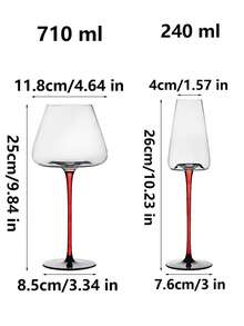 6/4 piezas Copas de vino de tallo largo color borgoña, 710ml Copas de champán de cristal transparente, Cristalería elegante para boda, bar, Día de San Valentín, fiesta de cumpleaños