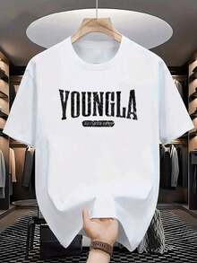 Men's T-Shirts - YOUNGLA Modern Print T-Shirt. Summer, Short-Sleeved T-Shirt, Pure Cotton, Best Birthday Gift For Men - Mexican T-Shirt - 100% Cotton Comfortable And Casual Men's T-Shirt - Casual Summer Short-Sleeved T-Shirt For Men, Retro Style, Crew Neck, Cotton Fabric, Suitable For Sports And Fitness - 白色 - 查看 6