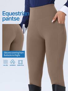 ROYALS MATTINI Women's Spring & Summer Full Seat Silicone Grip Equestrian Riding Pants, Durable & Anti-Slip, Pocketed Tight Fit Equestrian Sports Trousers