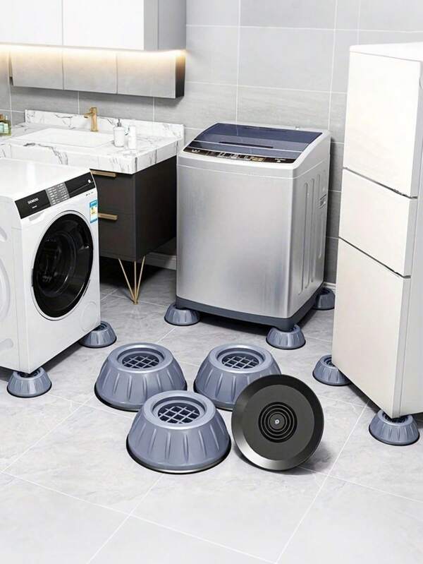Washing Machine & Dryer Anti-Slip Pads | Shock Absorbing & Noise Reduction Mats | Anti-Slip Appliance Leveling Feet Pads | Quiet Washing Machine Floor Mats - Waterproof, Anti-Slip & Shock Absorbing, Riser Design, Suitable For Washing Machines, Dryers, Refrigerators, Furniture Anti-Slip Bases - Easy Installation, Compatible With Household Appliances