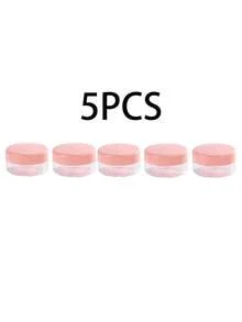Przezroczyste, puste słoiki na próbki kosmetyków 20/10/5/1 szt./50 szt. (wraz z łyżeczką) / 5 g, plastikowe słoiki, wielokolorowy krem do twarzy i balsam, szminka, cień do powiek, puder do paznokci, biżuteria, eleganckie i małe, wygodne w noszeniu, wielokrotnego użytku, akcesoria podróżne (różowy, biały, czarny)