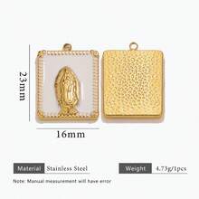 1 szt. Stal nierdzewna 18K pozłacana olejkiem kroplowym i diamentami, wielostylowe wisiorki DIY, zawieszki z zawieszkami, akcesoria do tworzenia biżuterii, akcesoria do tworzenia biżuterii damskiej ze stali nierdzewnej, biżuteria damska ze stali nierdzewnej, akcesoria damskie, odpowiednie do codziennego noszenia przez kobiety i na okazje, na prezent - wisiorek - Zobacz 26