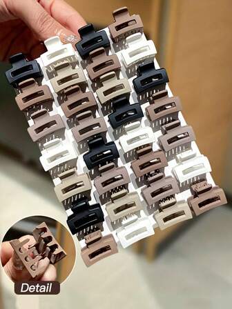 20/30pcs Women's Random Mixed Color Square Hair Clips,Ladies Hair Accessories,Small Hair Clips, Holiday Essential Headwear. Suitable For Casual Daily And Outdoor Wear.School Supplies,Autumn Accessory Set Elegant Claw Clip Winter Hair Clutch