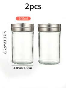 1/2/4pcs Salt And Pepper Shaker Set, Seasoning Bottles With Adjustable Pouring Holes, Stainless Steel Lids, Glass Salt And Pepper Containers, Kitchen Spice Jars - Multicolor - View 13