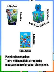 Super Mario Portable Candy Packaging Box, Fruit Biscuit Creative Gift, Baking Paper Box, Birthday Party Gift Packaging Bag, Pearlescent Film PE Gift