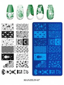 1 buc. Placă de ștampilare pentru unghii din oțel inoxidabil, șablon de imprimare cu model de șosete cu fulgi de zăpadă și cerbi de Crăciun, accesoriu de ștampilare DIY pentru unghii din seria de Crăciun