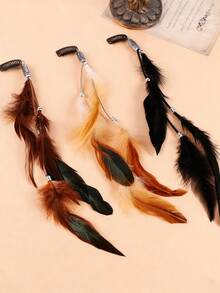 3pcs Artificial Boho Style Tassel Hair Clip With Snap, Suitable Women Daily Use,Hair Accessories,Hair Barrettes Hair Clips Claw Clips Hair Claws, Hair Slide, School Stuff,Stocking Stuffers,Stocking Fillers,Stocking Stuffers For Women,Stocking Fillers Women,Christmas Gifts,Gifts,Christmas Stocking Fillers,Gifts For Women,Gift,Christmas Gift,Stocking Stuffers For Adults,Stocking Fillers For Adult,Hair Stuff,Women's Accessories,Stocking Stuffer,Coming-Of-Age Hair Accessory,Christmas Hair Accessories,Gift Ideas For Women,Beauty Stocking Fillers,Christmas Gifts For Women - Multicolor - View 3