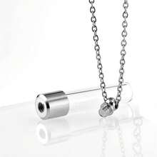 Blood Vial Necklace Stainless Steel Glass Heart Vial Perfume Bottle Cremation Urn Pendant Necklace For Women Keepsake Memorial Jewelry2025 - 3 - 查看 11