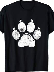 Paw Print With Claws, White Dog Paw Print, Dog Puppy Gift T-Shirt - 款式6 - 查看 1