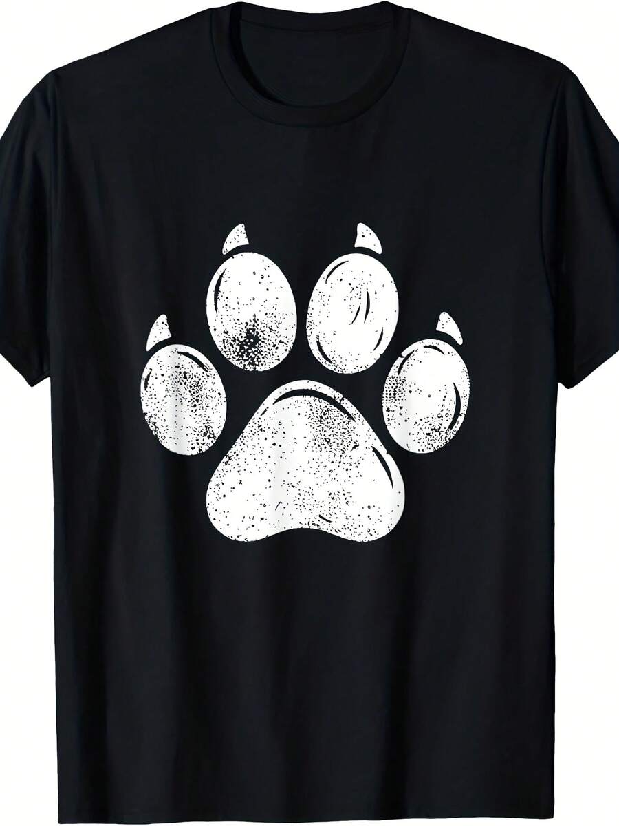 Paw Print With Claws, White Dog Paw Print, Dog Puppy Gift T-Shirt - 款式6 - 查看 1