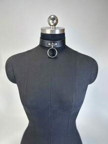 1件装女士皮革颈链，哥特朋克风格性感内衣配饰，角色扮演项链