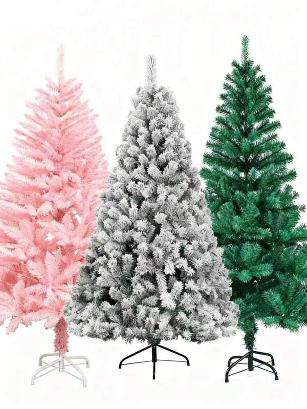 1 Stück weiß, grün, rosa künstlicher Weihnachtsbaum mit Schnee - realistische Kunststoff Feiertags Dekoration, geeignet für Zuhause, Geschäft oder Platz Innenraum Weihnachtsdekoration | gemütliches Feiertags Design | flauschige Zweigstruktur, Weihnachtsbaum Ornament weiß beflockter Weihnachtsbaum PVC Fake Schnee Weihnachtsbaum beflockter Weihnachtsbaum für Mall Schaufenster Ausstellung, Größe Baumspitze Stern ist gelb, Produktobjekt ist die Hauptreferenz Wohndekoration Weihnachtsdekorationen Raumdekoration Winter