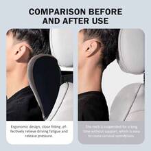 Almohada ultra suave para reposacabezas de coche, almohada de coche para conducir con correa ajustable, cojn de cuello espuma viscoelstica, funda extrable transpirable y diseo ergonmico, - Modelo-una vez - Ver 6
